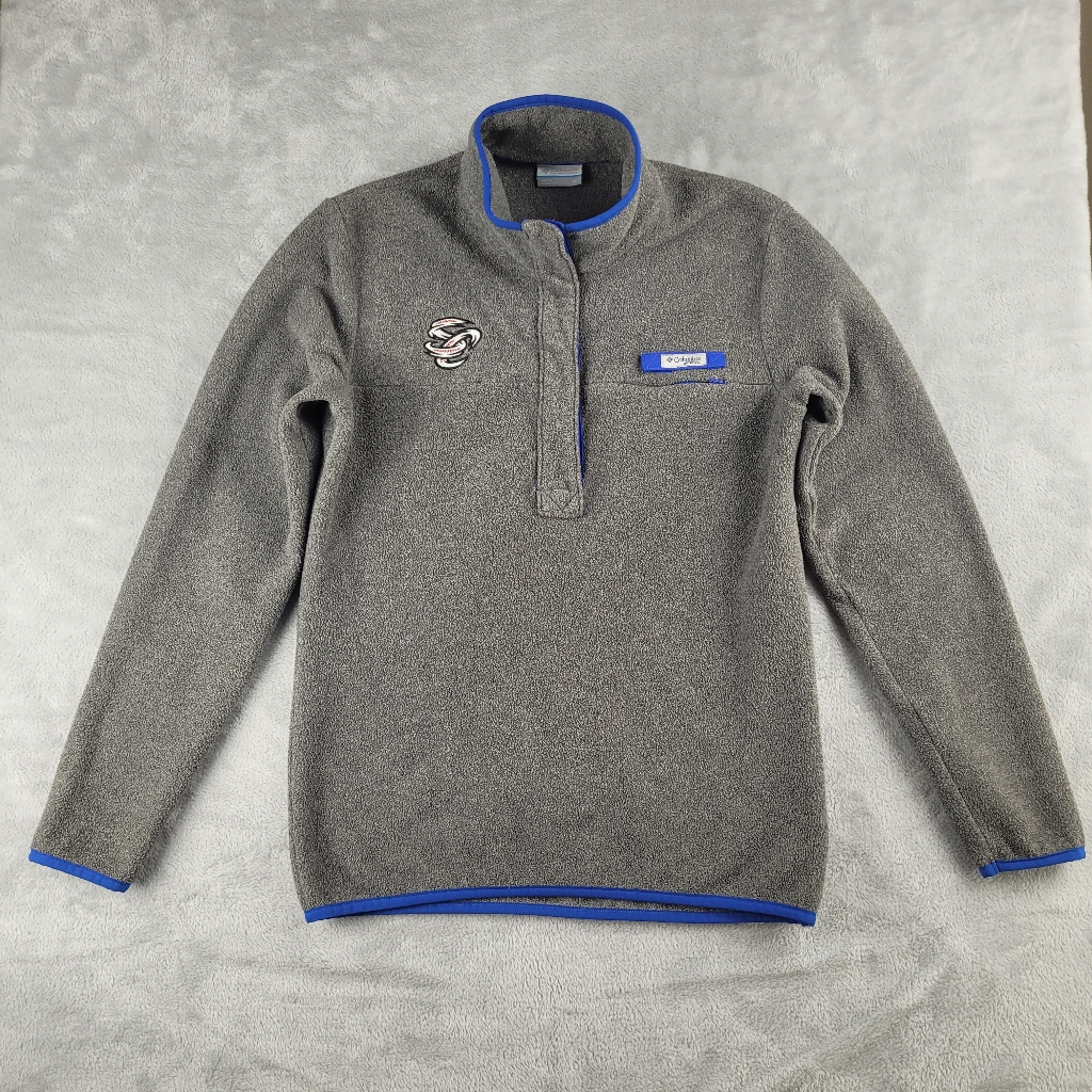 Columbia Pfg Harborside Pullover Women's Gray Omaha Storm Chasers Size M